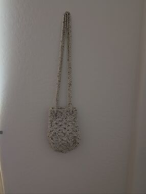 Cream Crochet Crossbody Bag